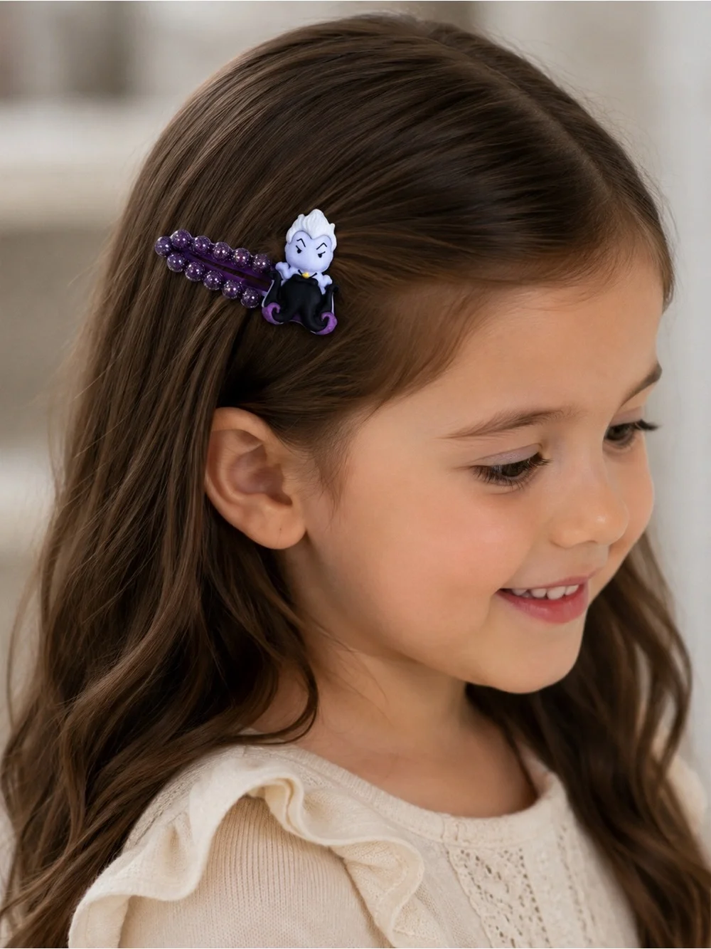 ✨ Handmade Ursula Inspired Pearl Hair Clips | 2” Snap Clips for Girls ✨